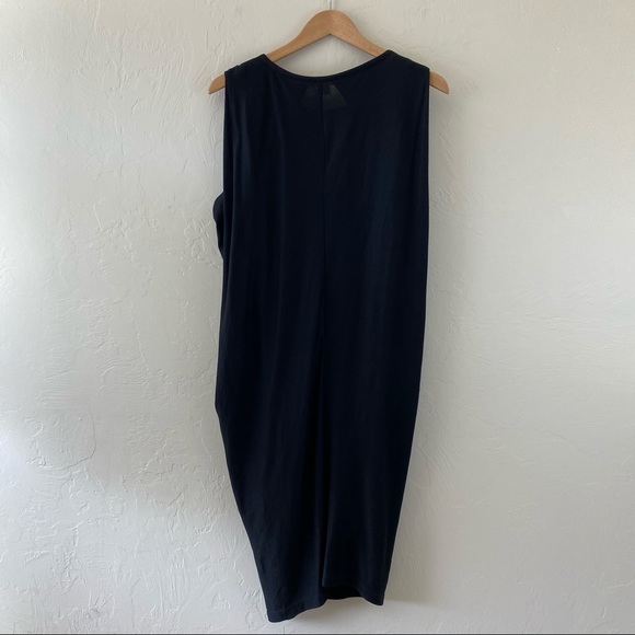 Helmut Lang Black Sleeveless Scoop-Neck Midi Dress - Picture 4 of 7
